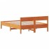 Estructura de cama sin colchón madera maciza marrón 135x190