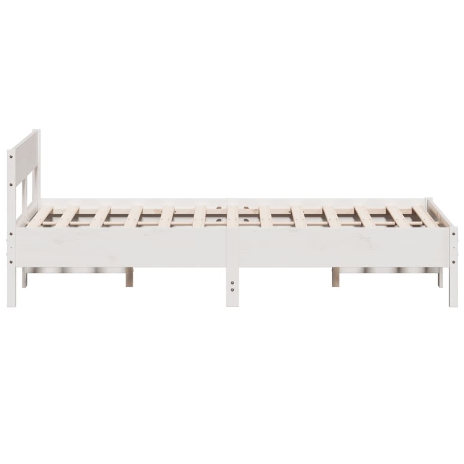 Estructura de cama sin colchón madera de pino blanca 140x190