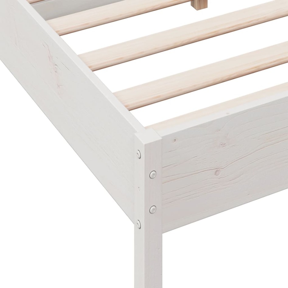 Estructura de cama sin colchón madera de pino blanca 140x190