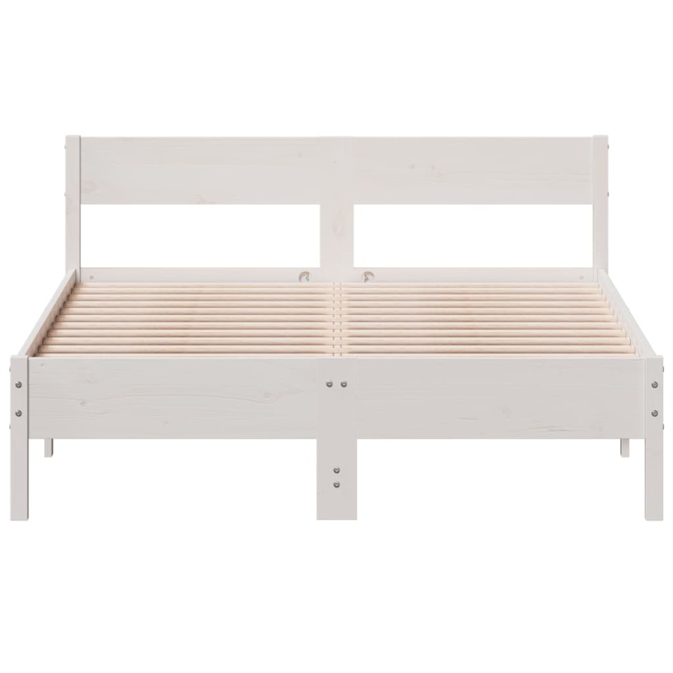 Estructura de cama sin colchón madera de pino blanco 135x190