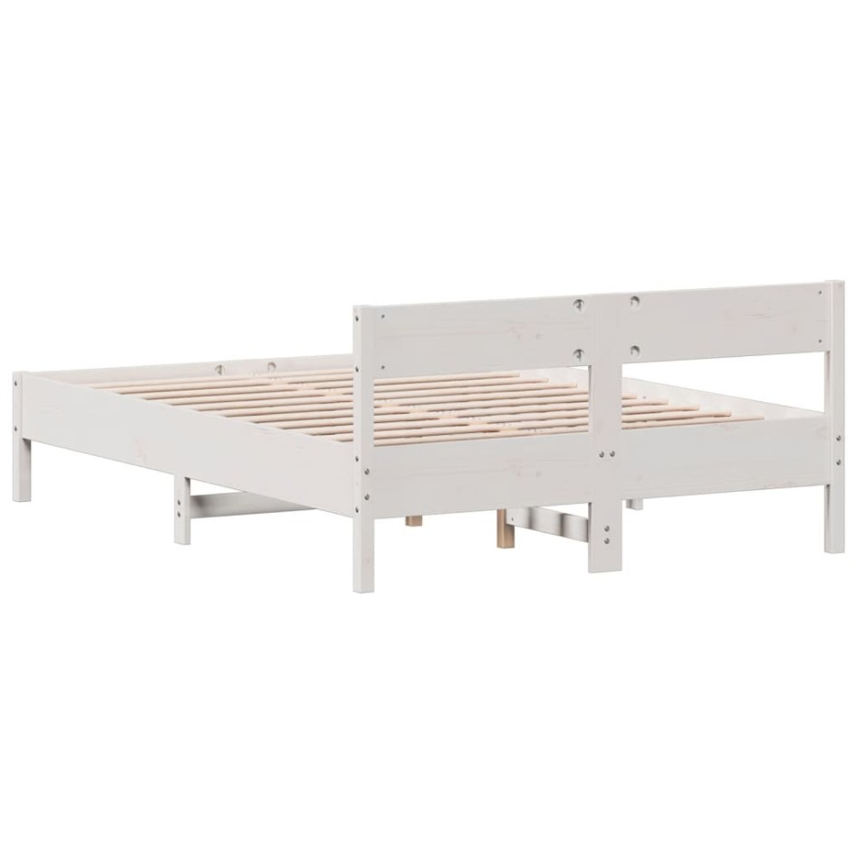Estructura de cama sin colchón madera de pino blanco 135x190