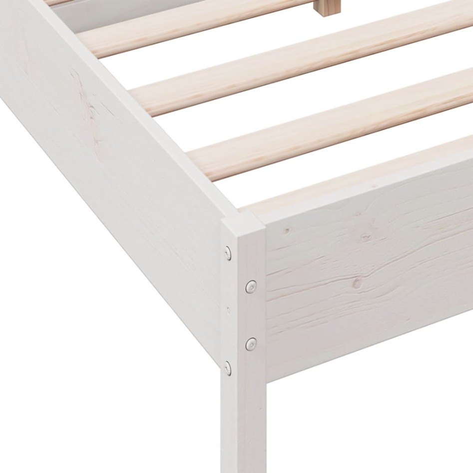 Estructura de cama sin colchón madera de pino blanco 135x190