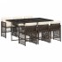 Set comedor de jardín 7 pzas con cojines ratán sintético