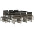 Set de comedor de jardín 11 pzas y cojines ratán sintético