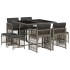 Set comedor jardín 9 pzas y cojines ratán sintético