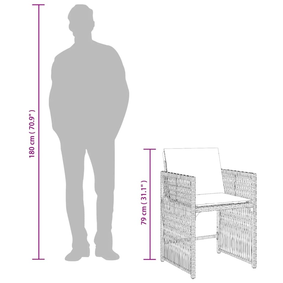 Sillones de jardín con cojines 4 uds ratán sintético