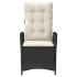 Sillón reclinable de jardín con cojines ratán sintético