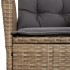 Sillón reclinable de jardín con cojines ratán PE beige