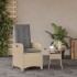 Sillón reclinable de jardín con cojines ratán PE beige