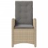 Sillón reclinable de jardín con cojines ratán PE beige