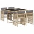 Set comedor de jardín 5 pzas con cojines ratán sintético