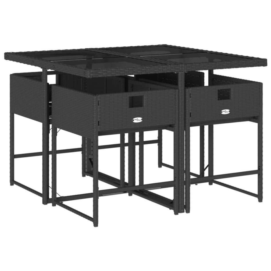 Set de muebles jardín 5 pzas con cojines ratán sintético