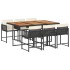 Set de comedor de jardín 7 pzas y cojines ratán sintético