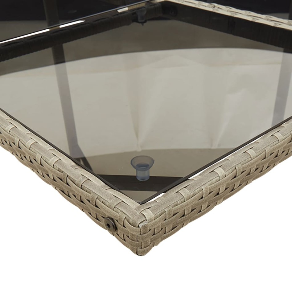 Set comedor de jardín 5 piezas con cojines ratán sintético