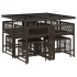 Set comedor para jardín 9 pzas y cojines ratán sintético