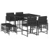 Set de comedor de jardín 9 pzas y cojines ratán sintético
