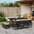 Set de comedor jardín 11 pzas con cojines ratán sintético