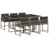 Set comedor jardín 7 pzas y cojines ratán sintético