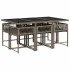 Set comedor jardín 7 pzas y cojines ratán sintético