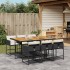 Set de comedor de jardín 7 pzas y cojines ratán sintético