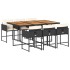 Set de comedor de jardín 7 pzas y cojines ratán sintético