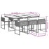 Set de comedor de jardín 7 pzas y cojines ratán sintético