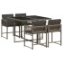 Set comedor de jardín 5 piezas con cojines ratán sintético