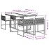 Set comedor de jardín 5 piezas con cojines ratán sintético