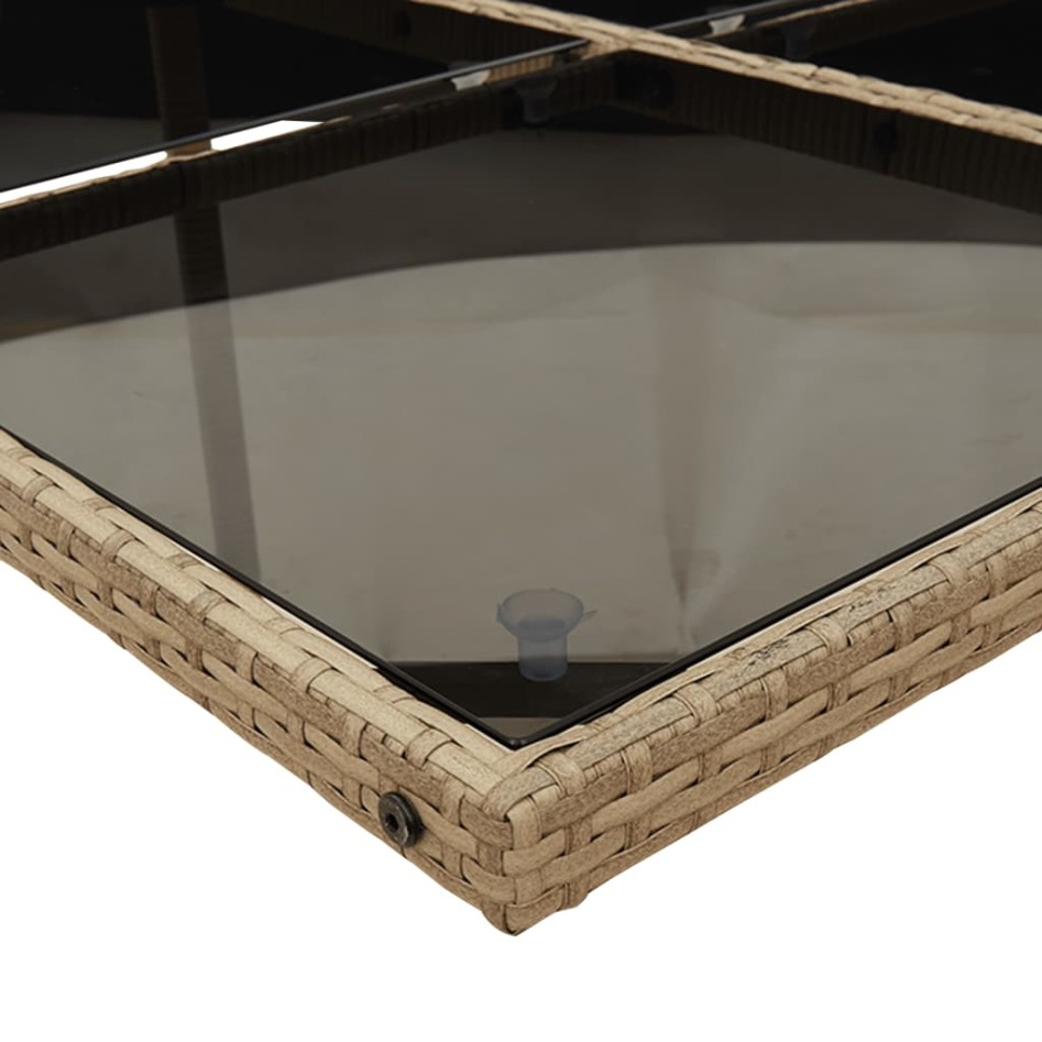 Set comedor de jardín 11 pzas con cojines ratán sintético