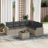 Set de sofás de jardín 7 pzas con cojines ratán PE gris