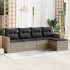 Set de sofás jardín y cojines 5 pzas ratán sintético gris