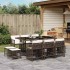 Set comedor de jardín 11 pzas y cojines ratán sintético