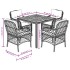 Set comedor de jardín 5 piezas con cojines ratán sintético