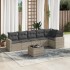 Set de sofás de jardín 7 pzas con cojines ratán PE gris