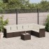 Set sofás de jardín 8 piezas y cojines ratán sintético