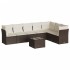 Set sofás de jardín 8 piezas y cojines ratán sintético