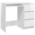 Escritorio de madera contrachapada blanco brillo 90x45x76