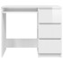 Escritorio de madera contrachapada blanco brillo 90x45x76