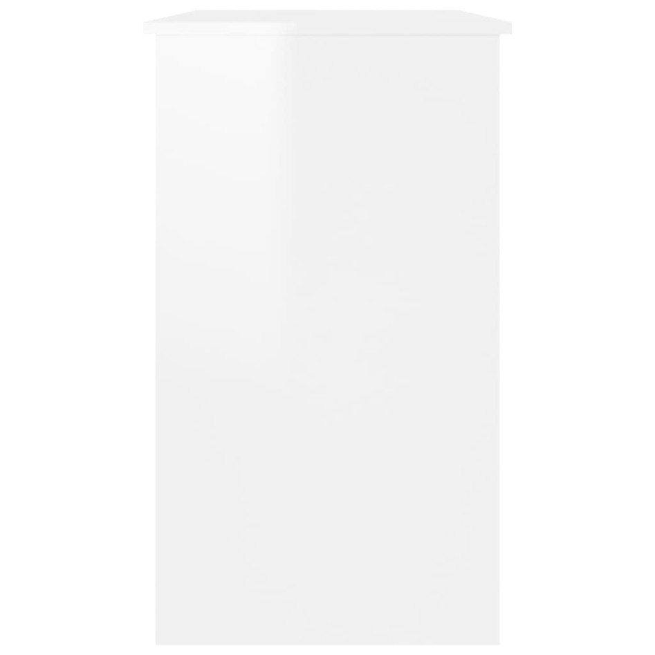 Escritorio de madera contrachapada blanco brillo 90x45x76