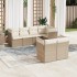 Set sofás de jardín 7 piezas y cojines ratán sintético