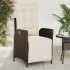 Sillón reclinable de jardín con reposapiés ratán PE