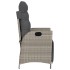 Sillón reclinable jardín y reposapiés 2 uds ratán PE gris