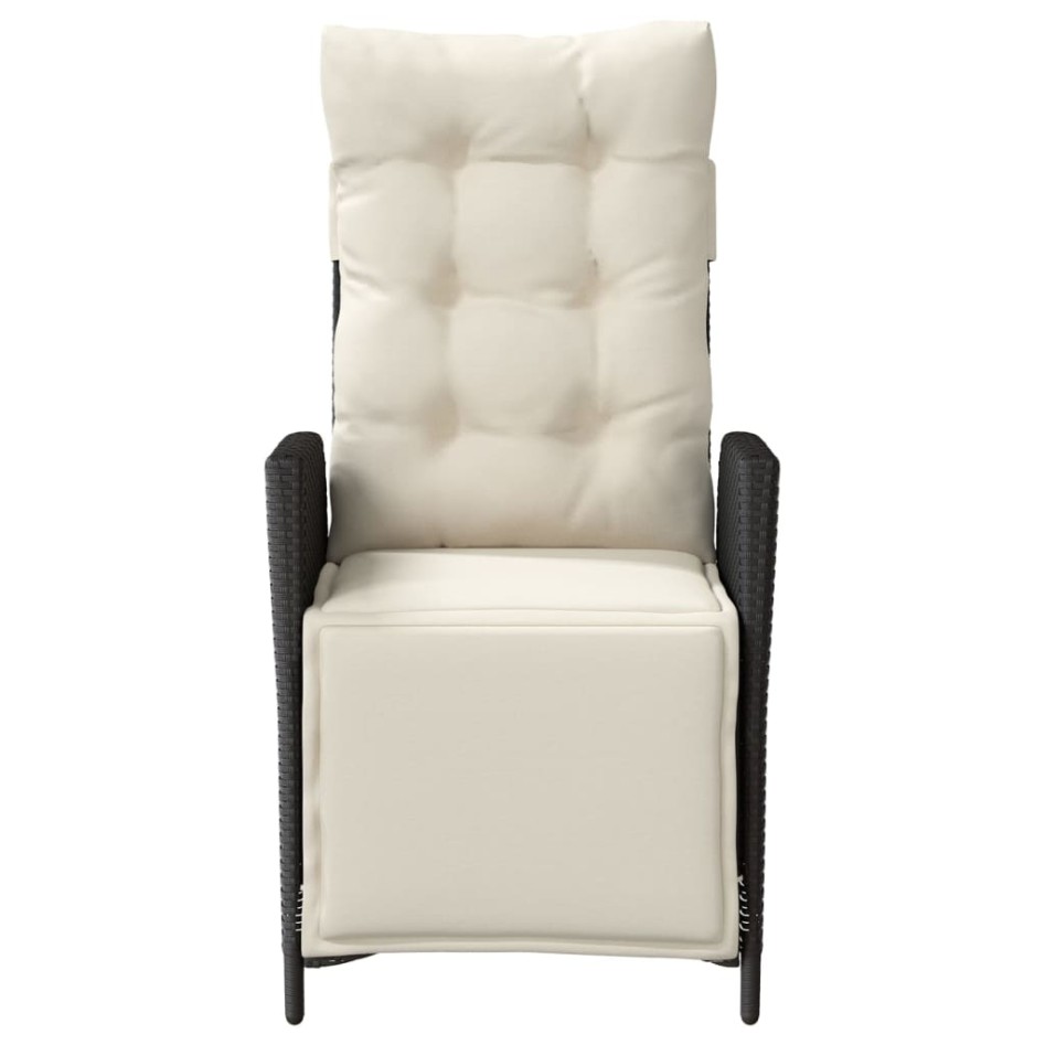 Sillón reclinable de jardín con reposapiés ratán PE