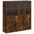 Estantería con puertas madera roble ahumado 136x37x142