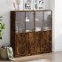 Estantería con puertas madera roble ahumado 136x37x142