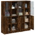 Estantería con puertas madera roble ahumado 136x37x142