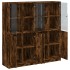 Estantería con puertas madera roble ahumado 136x37x142