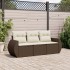 Set sofás de jardín 3 piezas y cojines ratán sintético