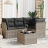 Set de sofás jardín y cojines 5 pzas ratán sintético gris