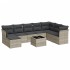 Set muebles jardín 9 pzas y cojines ratán sintético gris